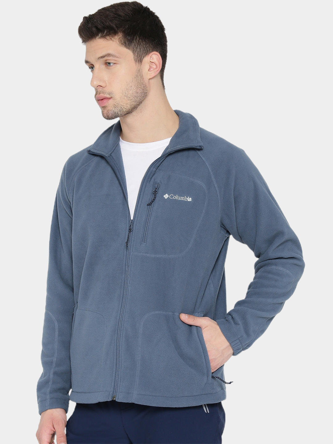 Columbia Men Navy Blue Fast Trek II Full Zip Fleece Jacket