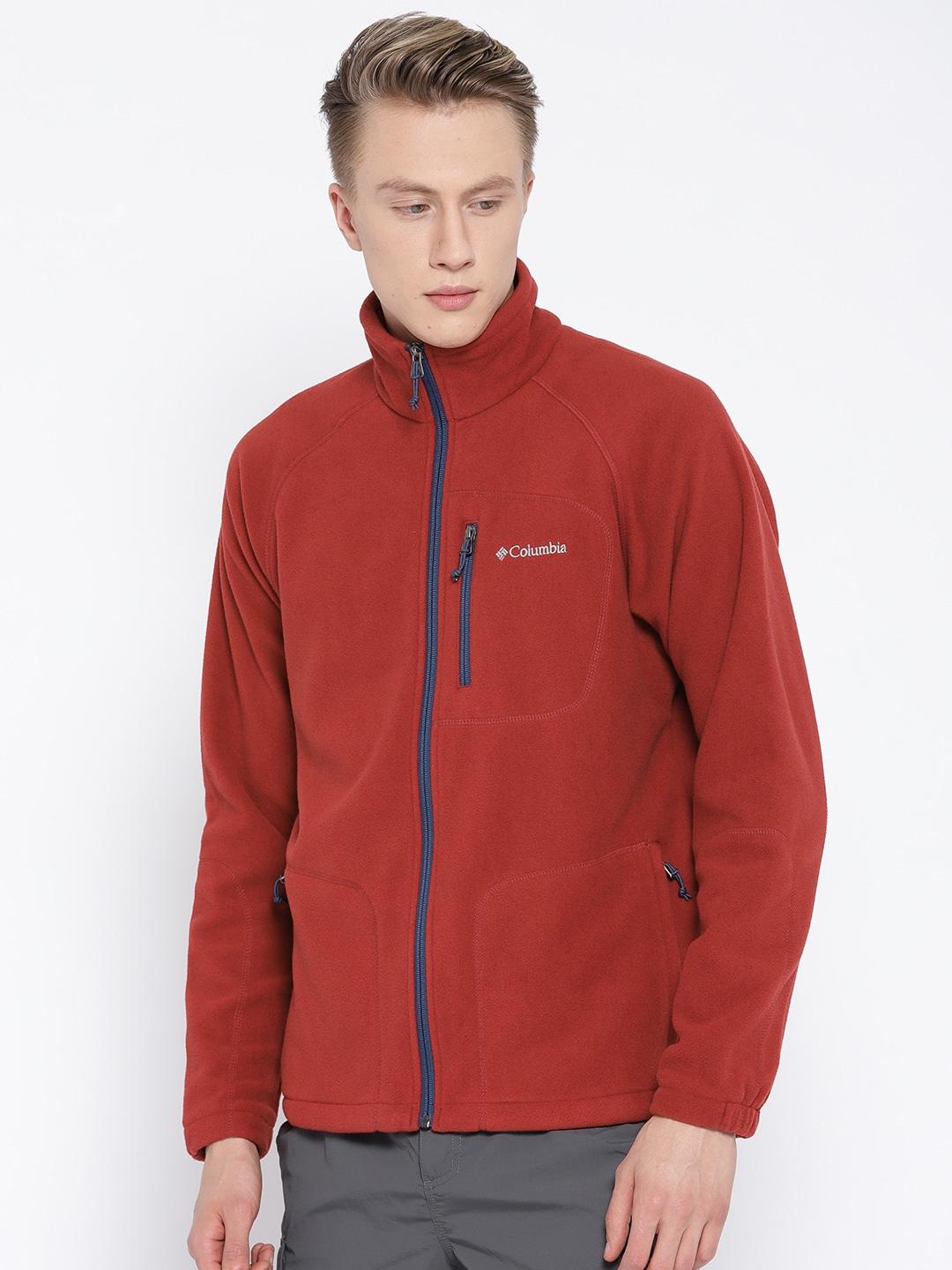 Columbia Men Red Fast Trek II Full Zip Fleece Jacket