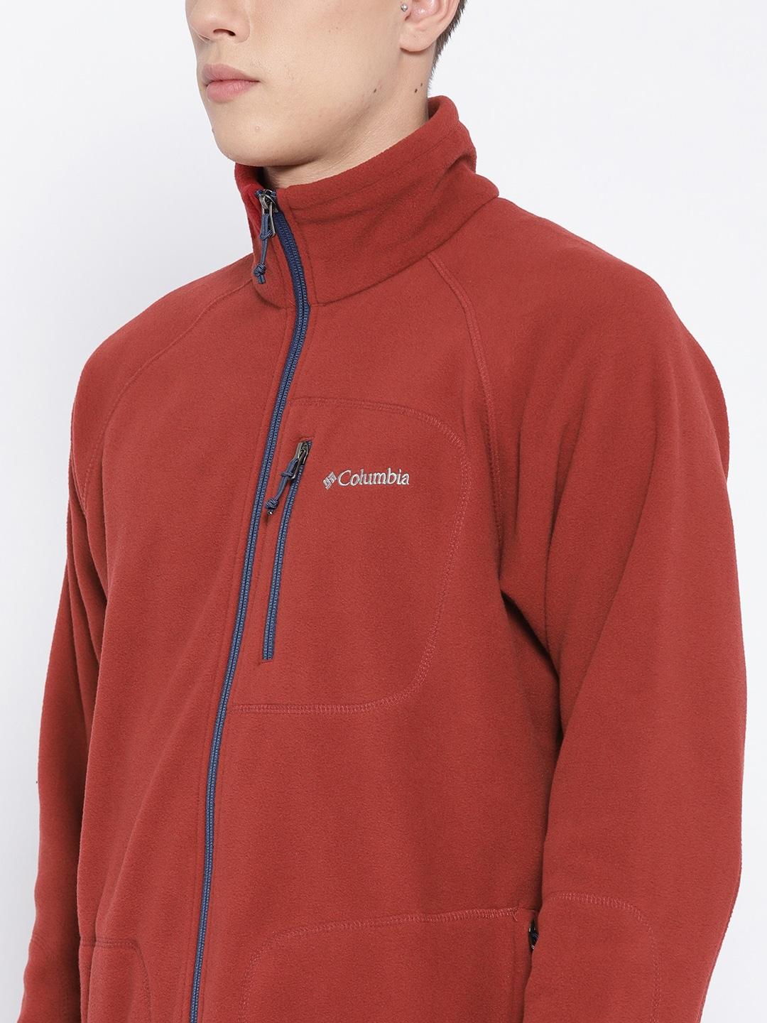 Columbia Men Red Fast Trek II Full Zip Fleece Jacket