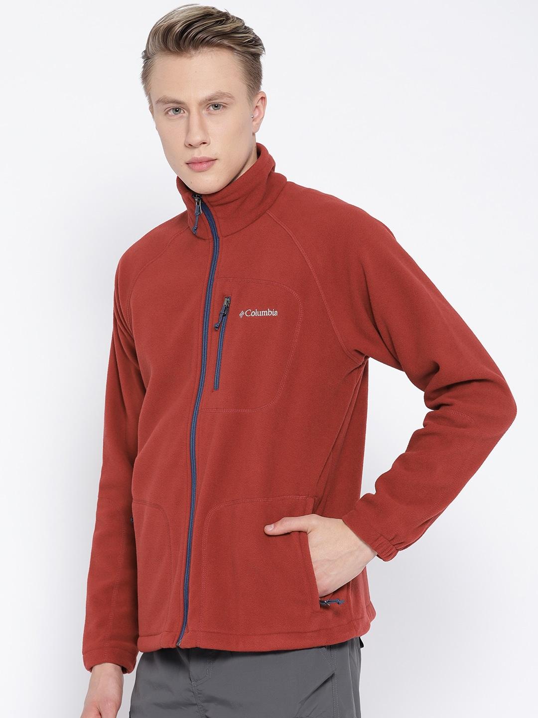 Columbia Men Red Fast Trek II Full Zip Fleece Jacket