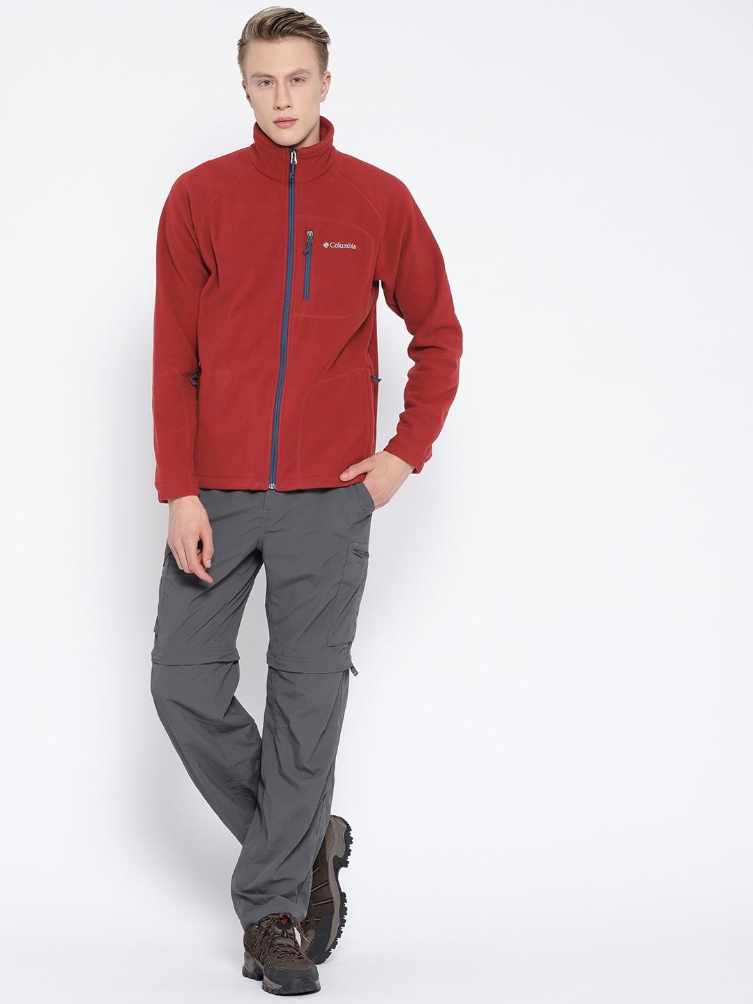 Columbia Men Red Fast Trek II Full Zip Fleece Jacket