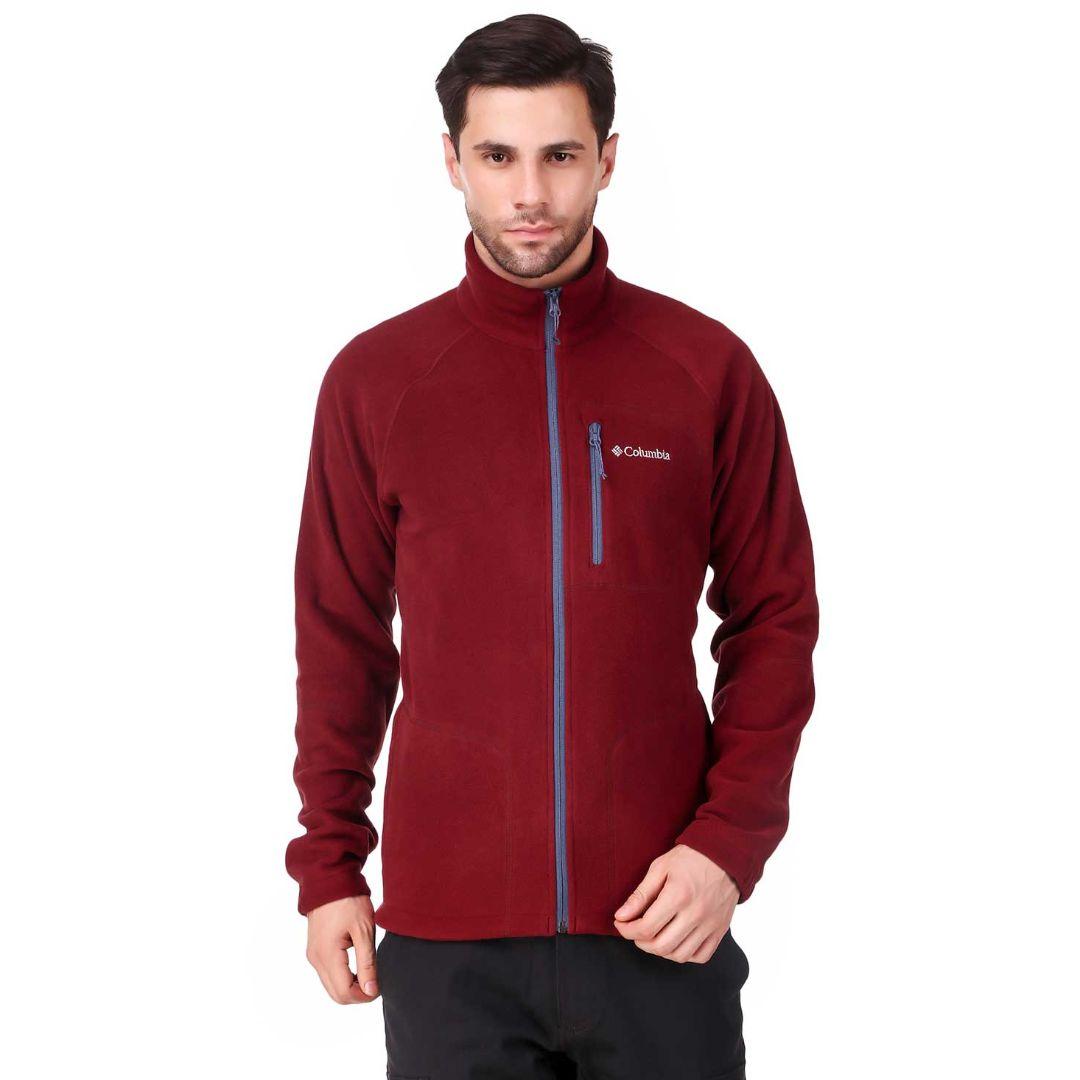 Columbia Men Red Fast Trek II Full Zip Fleece Jacket