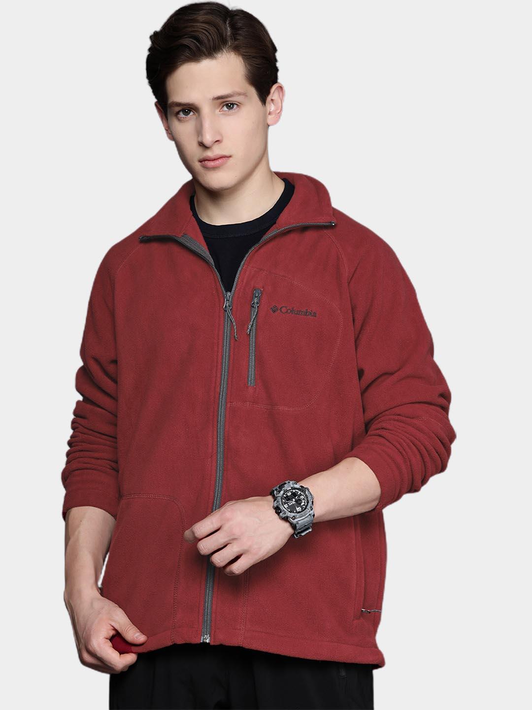 Columbia Men Red Fast Trek II Full Zip Fleece Jacket