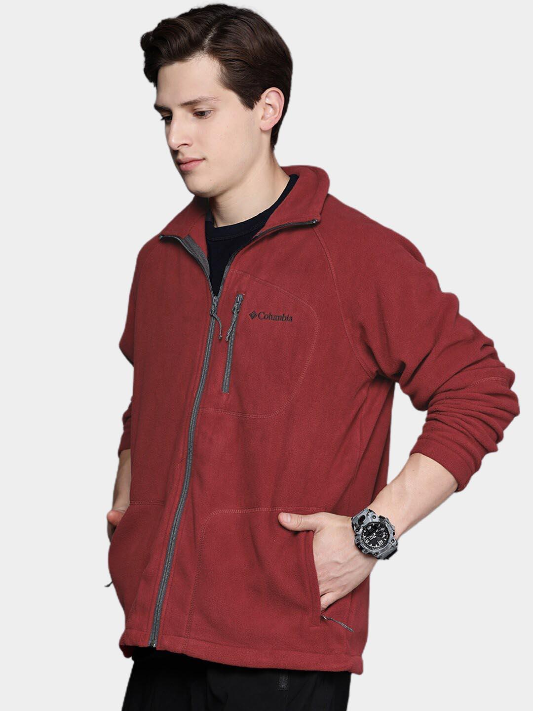 Columbia Men Red Fast Trek II Full Zip Fleece Jacket
