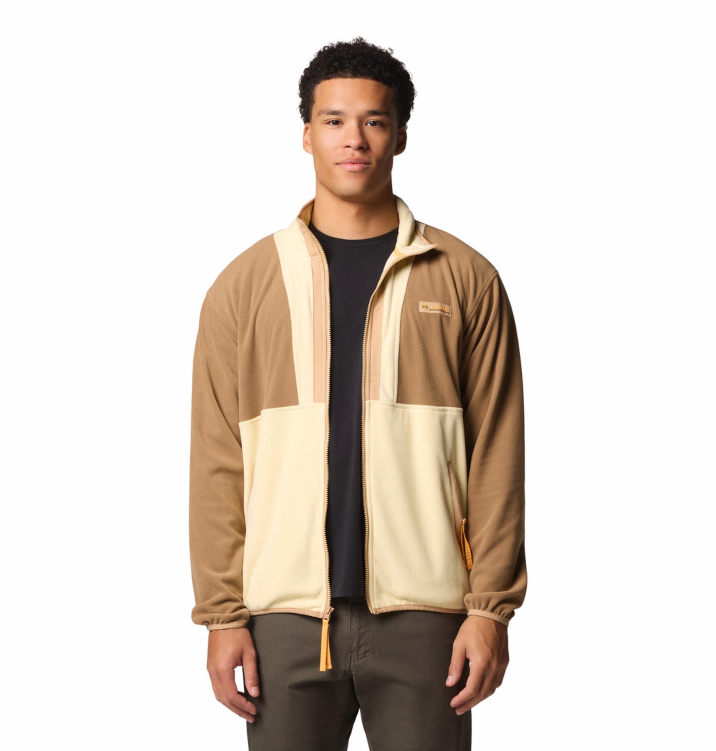 Columbia Mens Beige Backbowl II Lightweight Full Zip Fleece Jacket