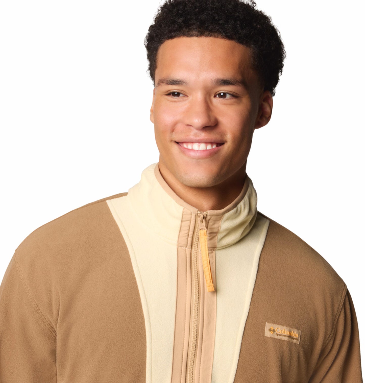 Columbia Mens Beige Backbowl II Lightweight Full Zip Fleece Jacket