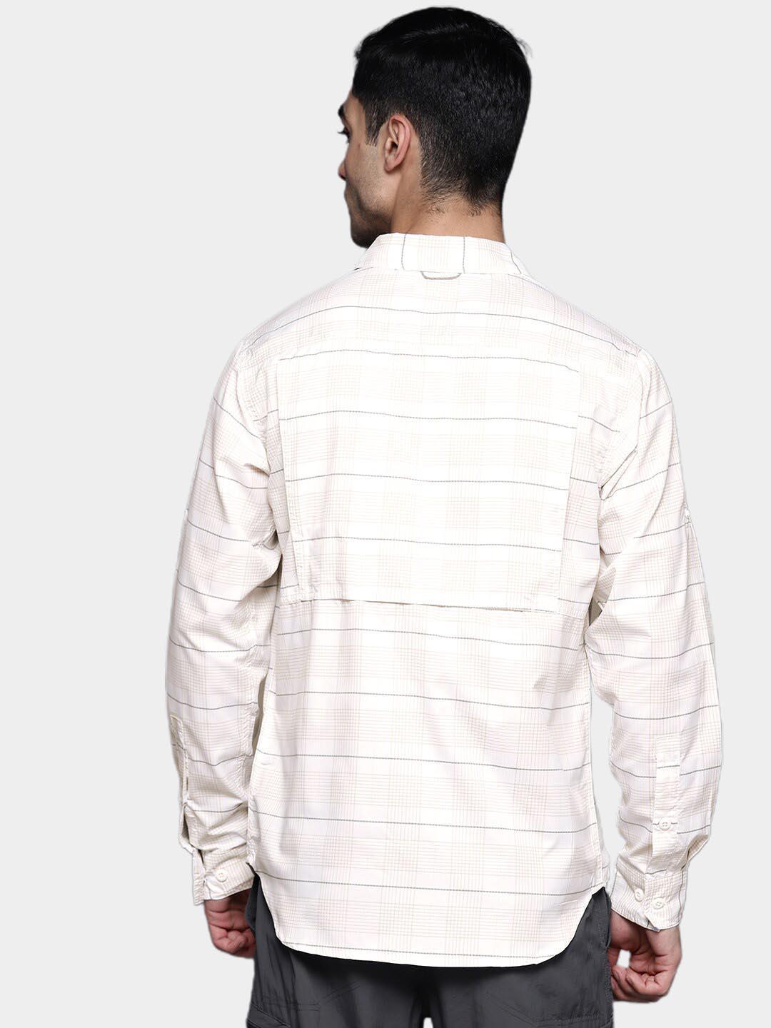 Columbia Men White Silver Ridge Utility Lite Plaid Long Sleeve Shirts