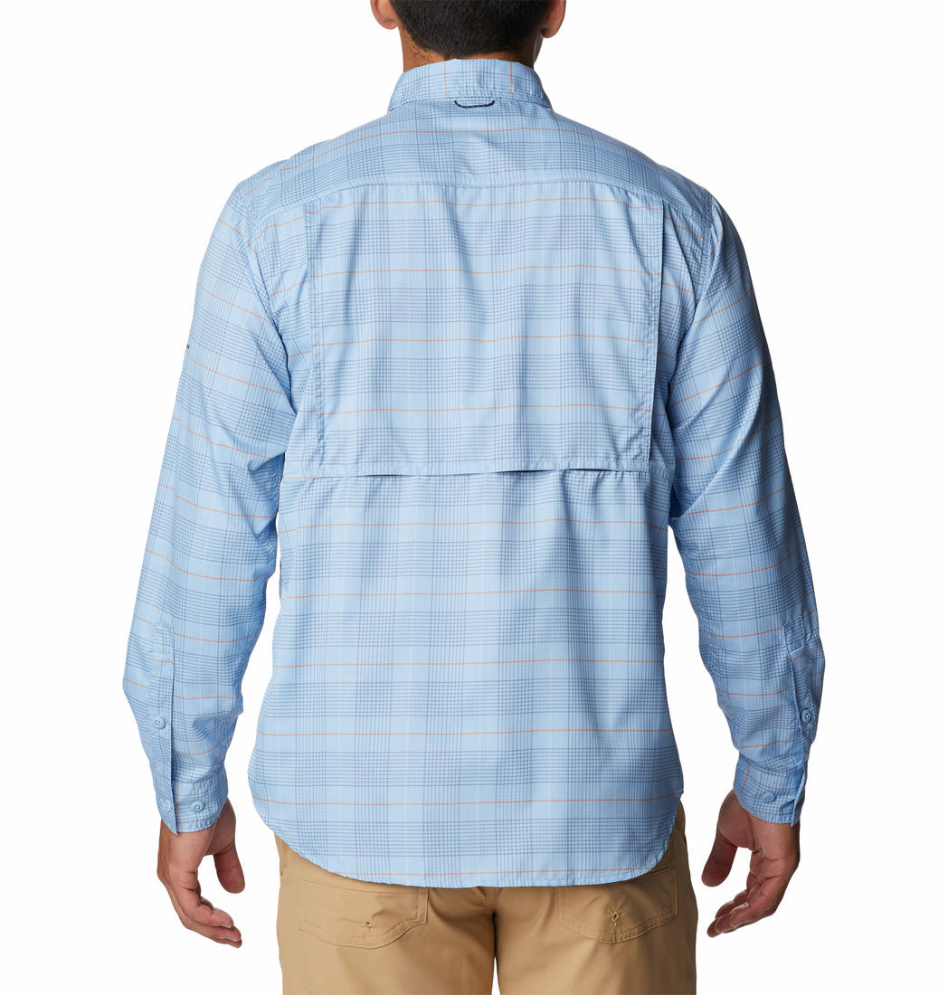 Columbia Men Blue Silver Ridge Utility Lite Plaid Long Sleeve Shirts