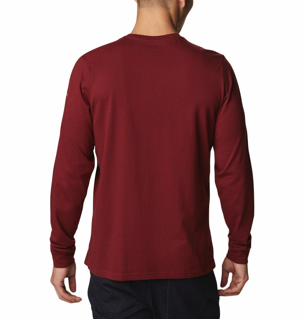 Columbia Men Red Brighton Woods Graphic Long Sleeve