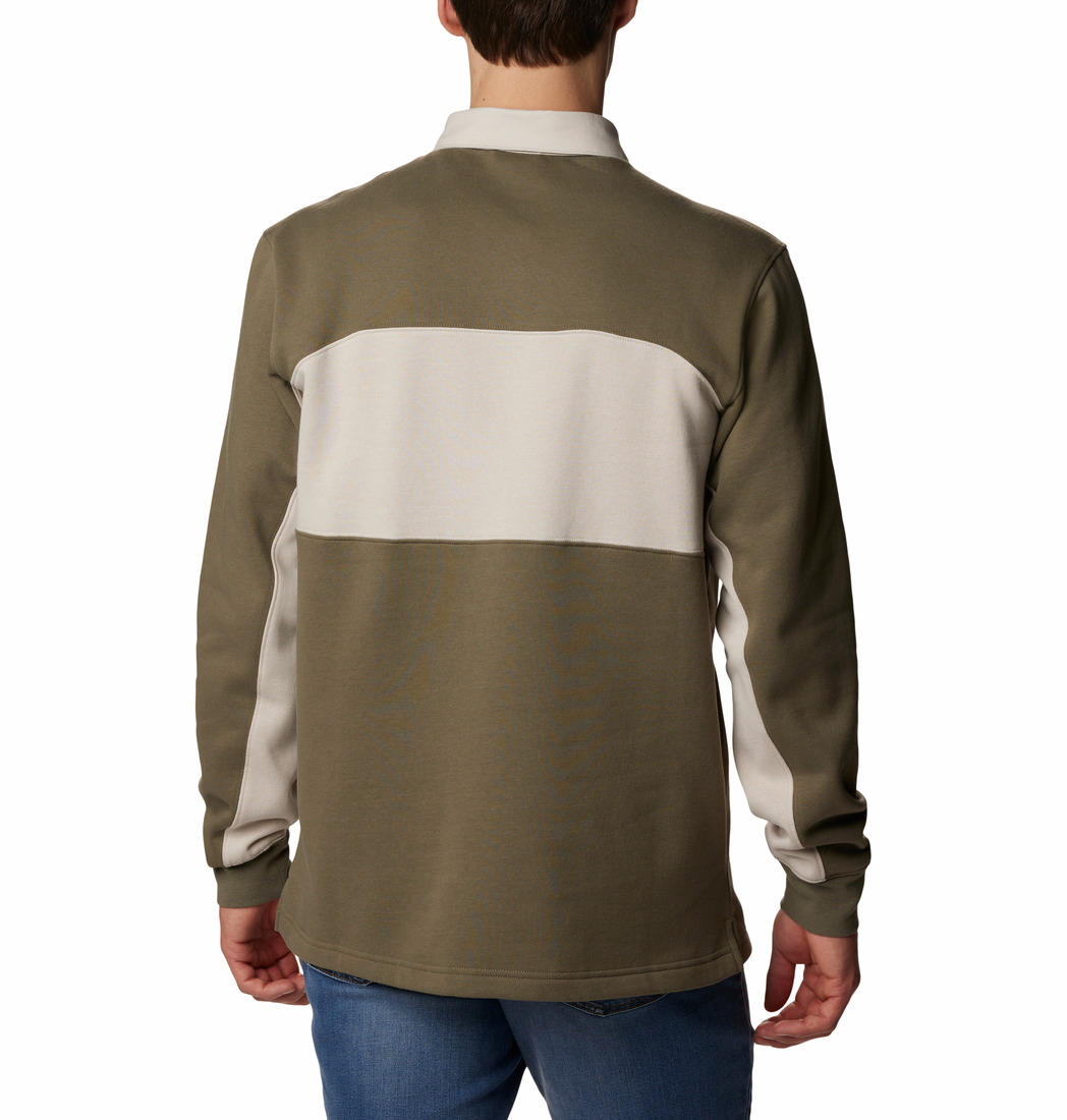 Columbia Men Green Columbia Trek Long Sleeve Rugby Shirt