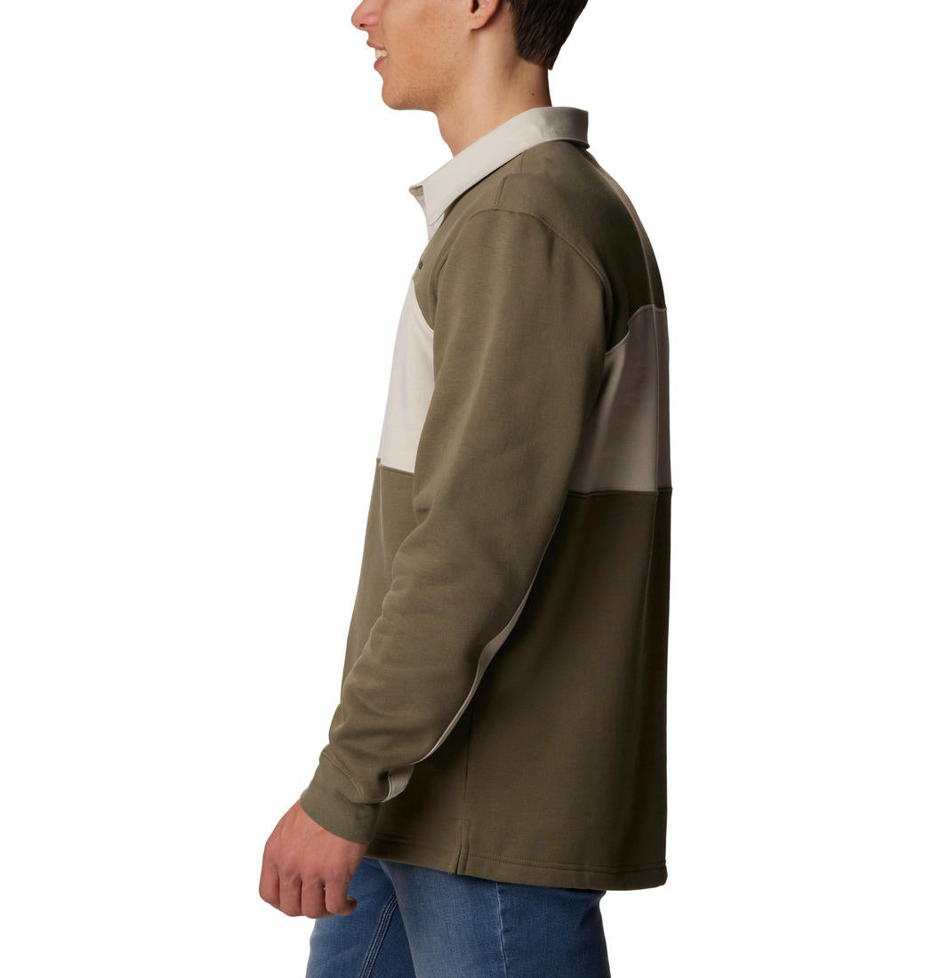 Columbia Men Green Columbia Trek Long Sleeve Rugby Shirt