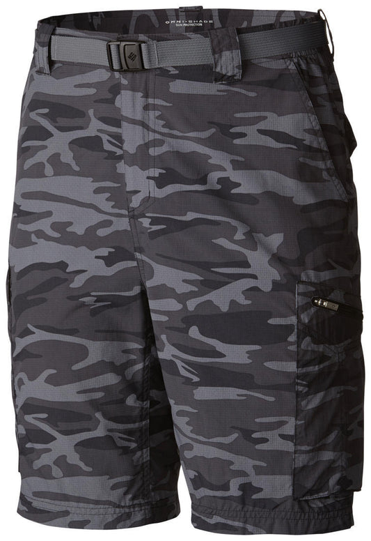 Columbia Men Black Omni-Wick Silver Ridge Printed Cargo Shorts
