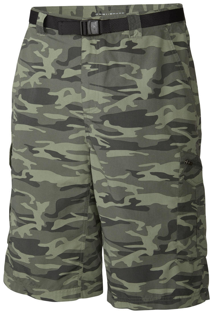 Columbia Men Green Silver Ridge Printed Cargo Shorts
