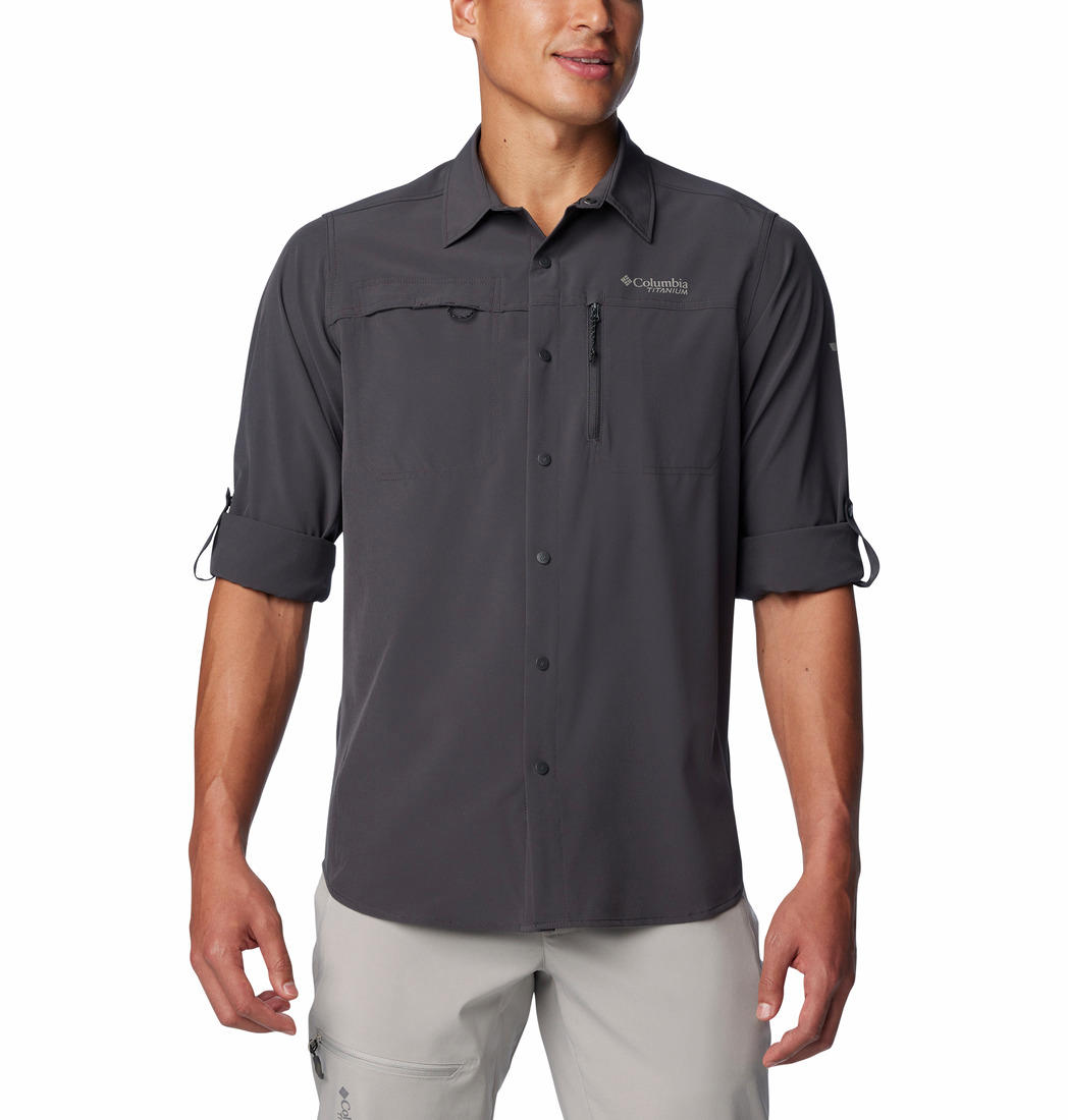 Columbia Men Grey Columbia Men Summit Valley Woven Long Sleeve Shirt
