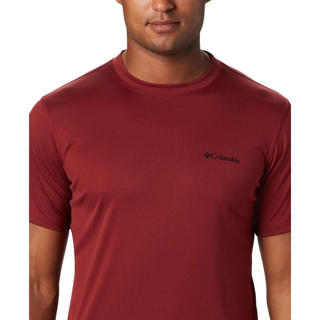 Columbia Men Red Zero Rules Short Sleeve Shirt (Sun Protection)