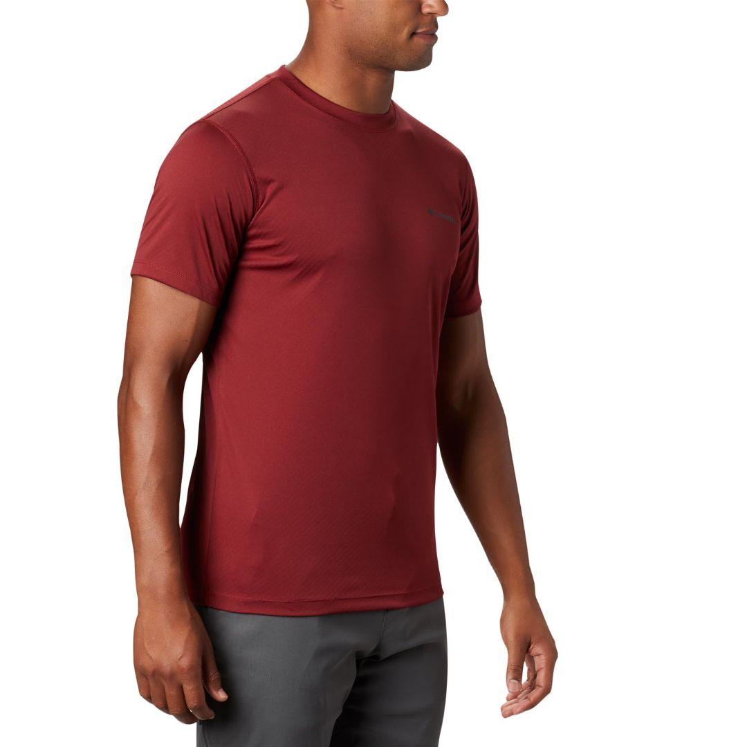 Columbia Men Red Zero Rules Short Sleeve Shirt (Sun Protection)