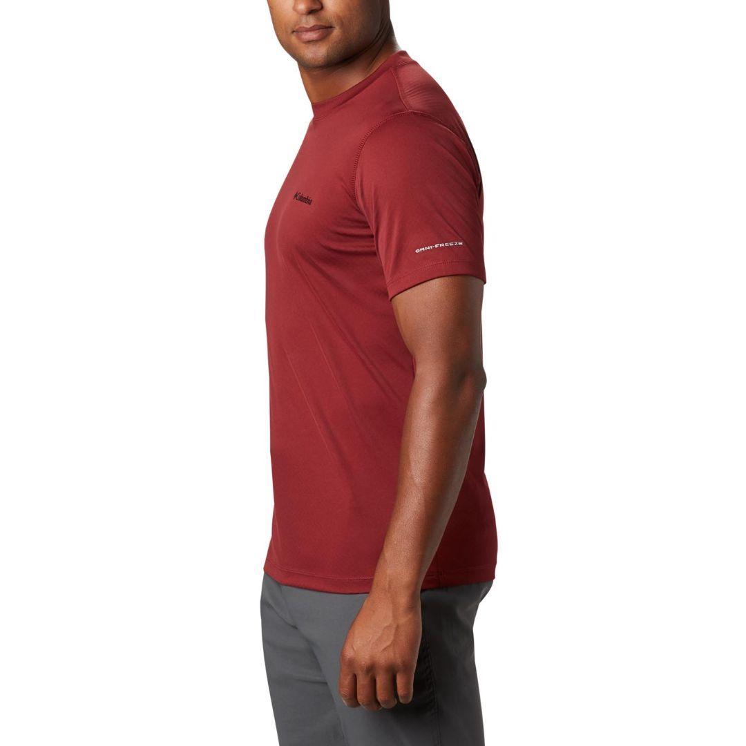Columbia Men Red Zero Rules Short Sleeve Shirt (Sun Protection)