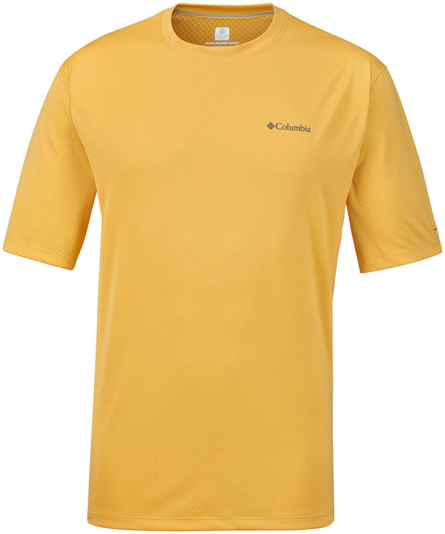 Columbia Men Yellow Zero Rules Short Sleeve Shirt (Sun Protection)