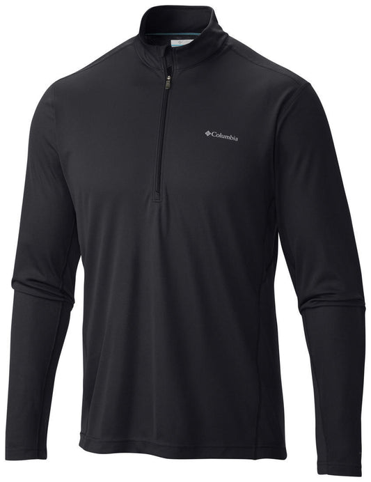 Columbia Men Black Midweight II Long Sleeve Half Zip Baselayer Top