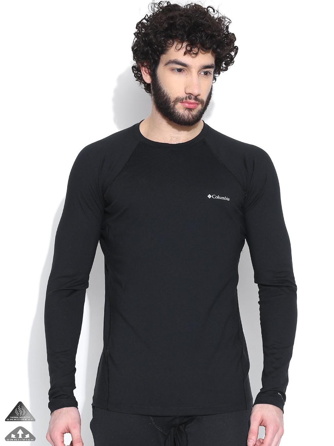 Columbia Men Black Heavyweight Stretch Long Sleeve Baselayer Top (Non Returnable)