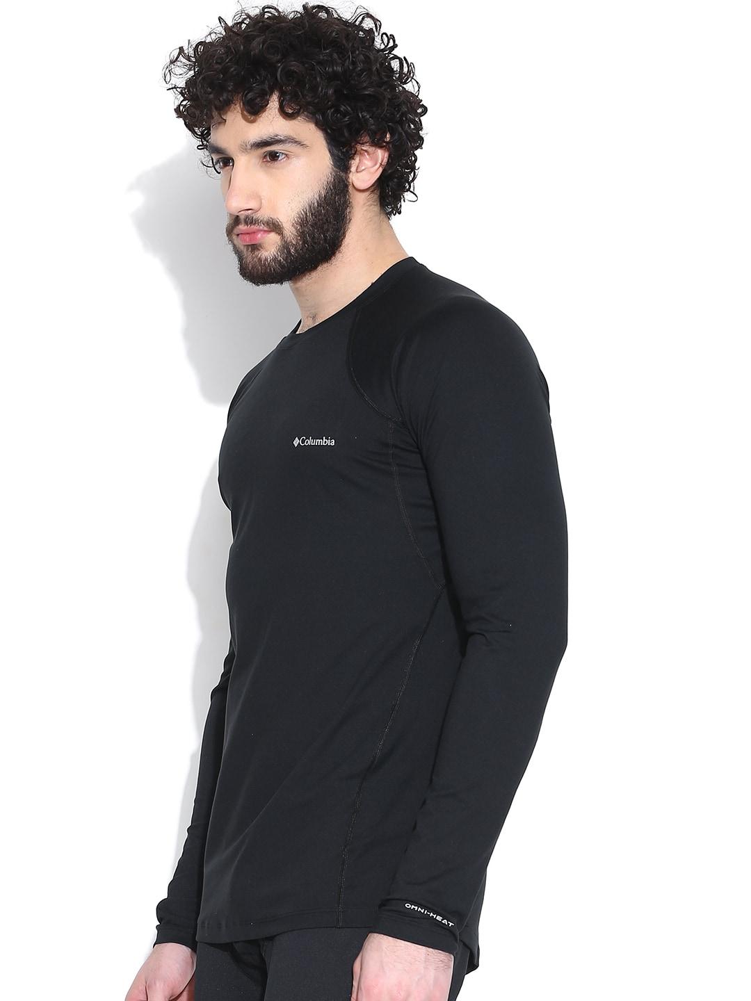 Columbia Men Black Heavyweight Stretch Long Sleeve Baselayer Top (Non Returnable)