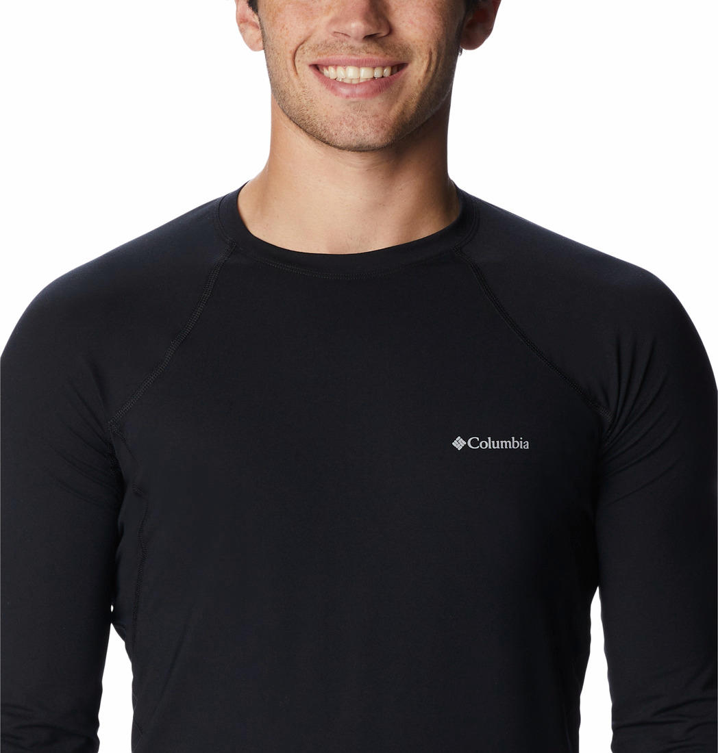 Columbia Men Black Midweight Stretch Long Sleeve Baselayer Top (Non Returnable)
