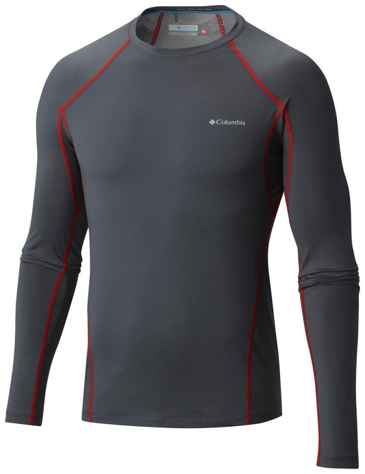 Columbia Men Grey Midweight Stretch Long Sleeve Baselayer Top
