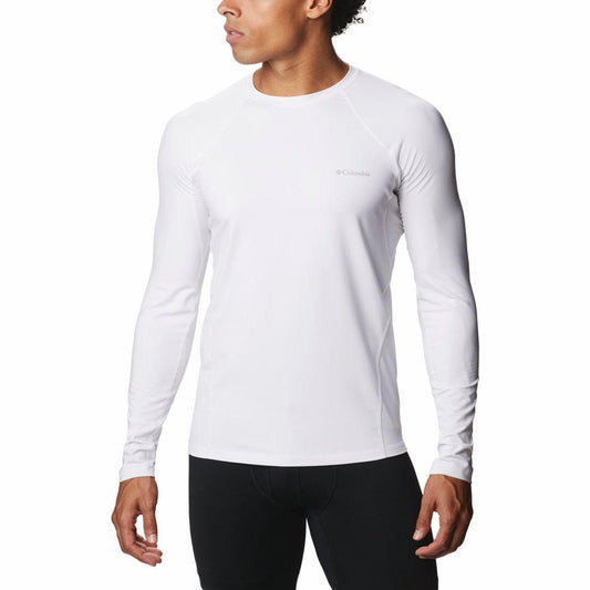 Columbia Men White Midweight Stretch Long Sleeve Baselayer Top