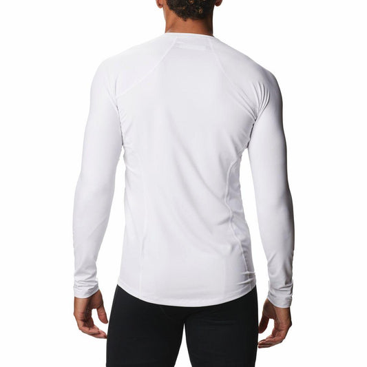 Columbia Men White Midweight Stretch Long Sleeve Baselayer Top