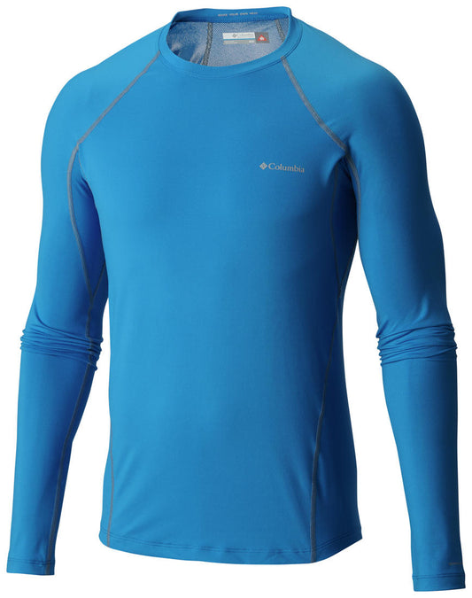 Columbia Men Blue Midweight Stretch Long Sleeve Top (Anti-odor)