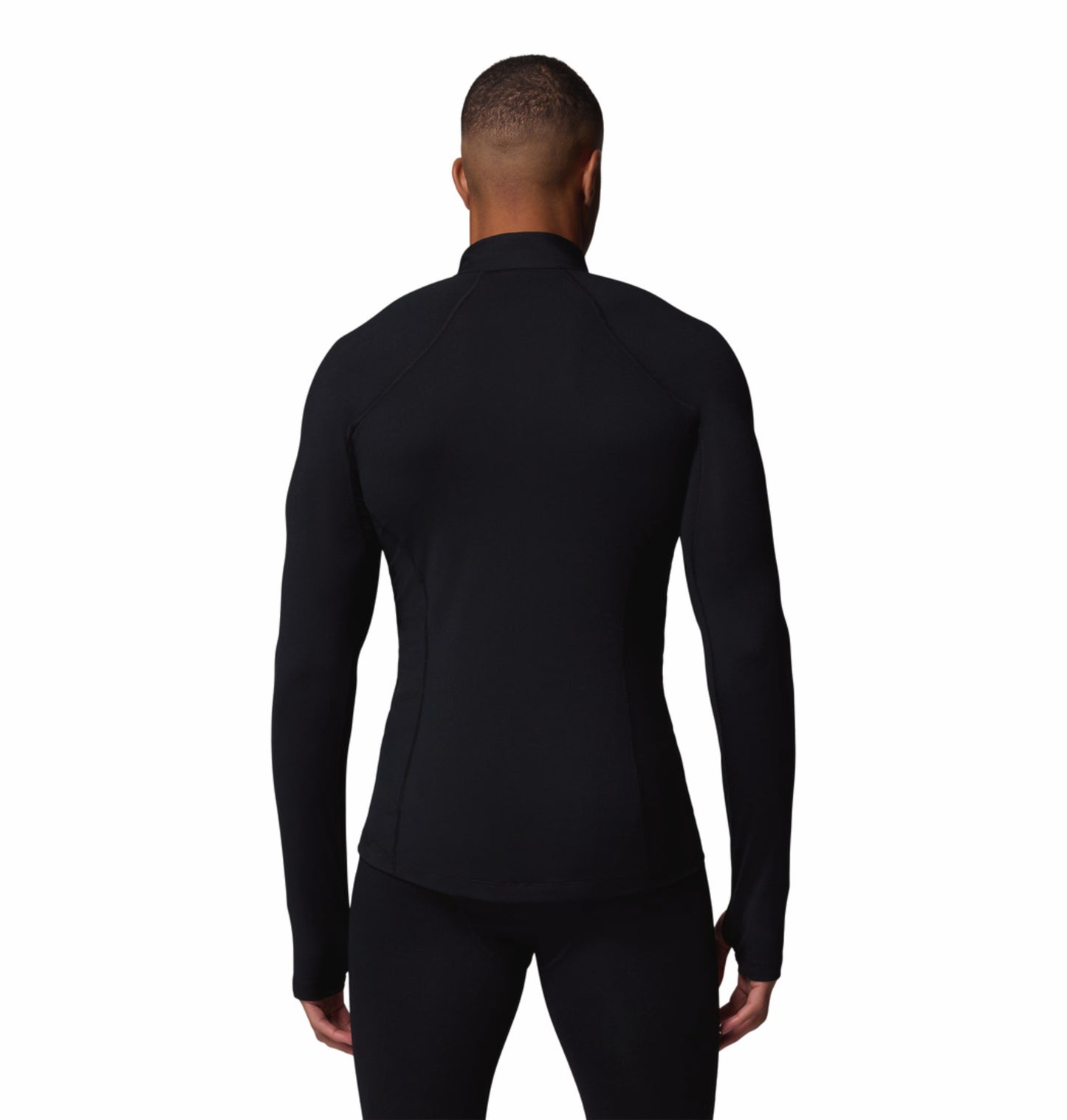 Columbia Men Black OmniHeat Reflective Midweight Stretch Long Sleeve Half Zip Thermal Top