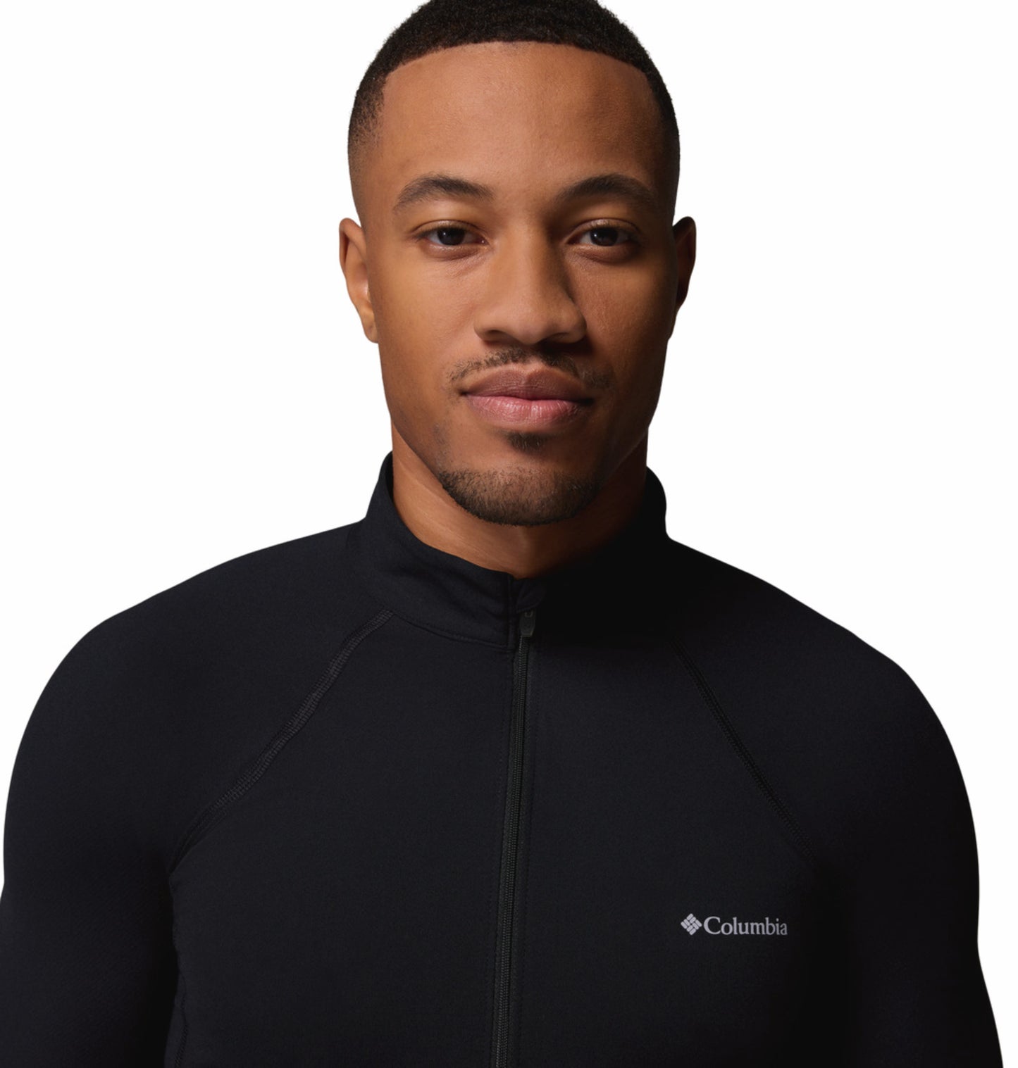 Columbia Men Black OmniHeat Reflective Midweight Stretch Long Sleeve Half Zip Thermal Top
