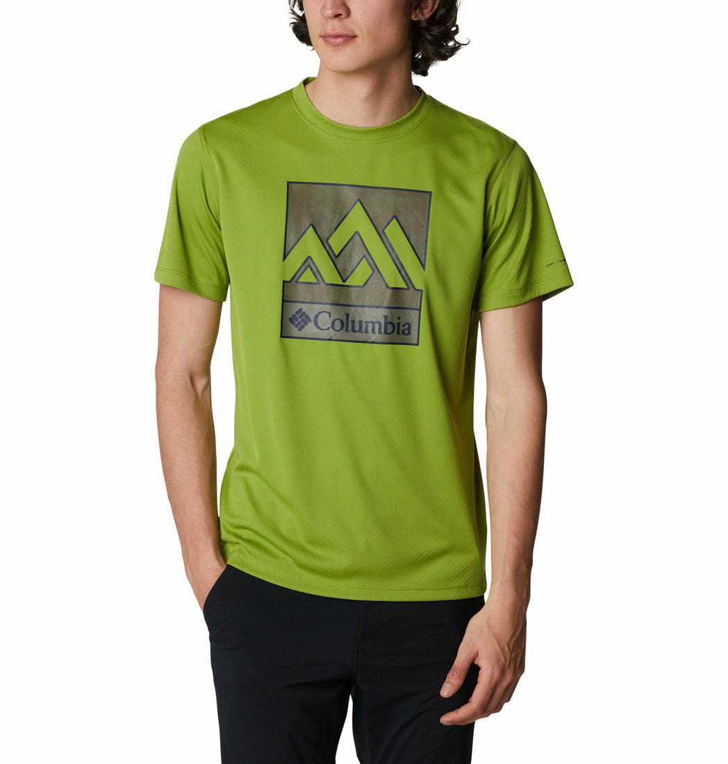 Columbia Men Green Zero Rules Short Sleeve Graphic T-Shirt