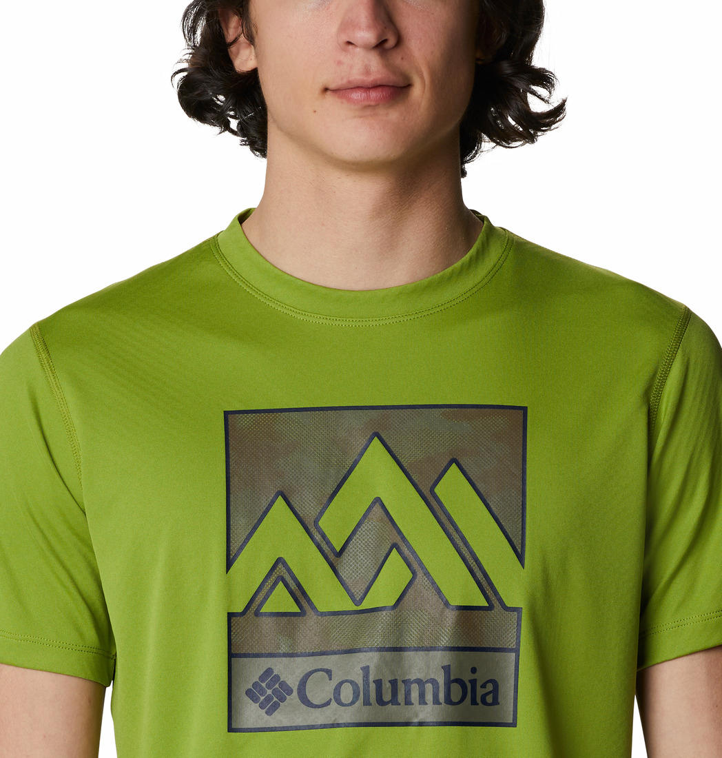 Columbia Men Green Zero Rules Short Sleeve Graphic T-Shirt