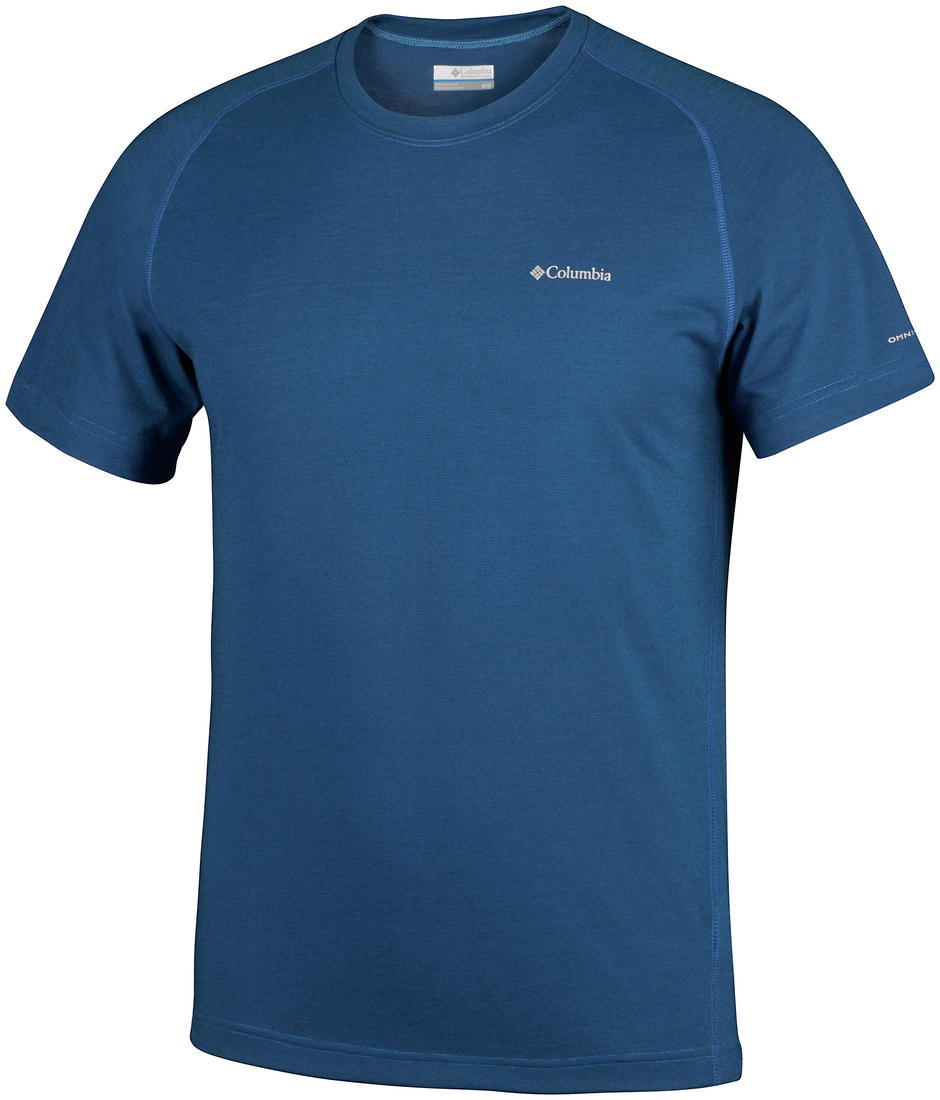 Columbia Men Blue Mountain Tech III Short Sleeve Crew (Sun Protection)