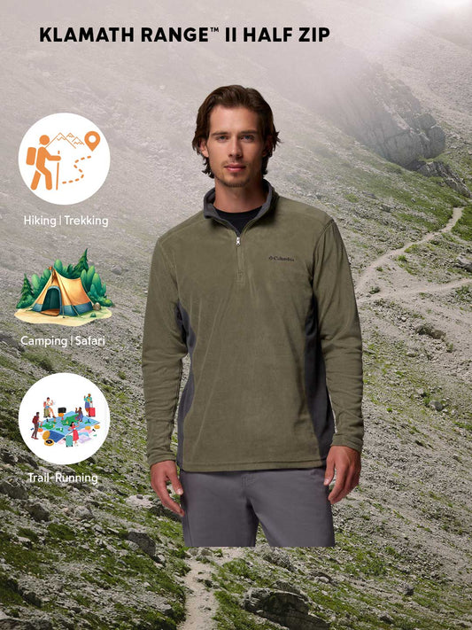 Columbia Men Olive Green Klamath Range II Pullover