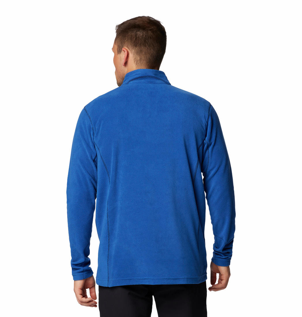 A Men Wearing Columbia Men Blue Klamath Range II Half Zip (Sun Protection)
