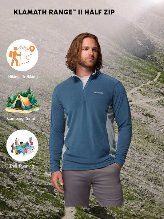 Columbia Men Blue Klamath Range II Pullover