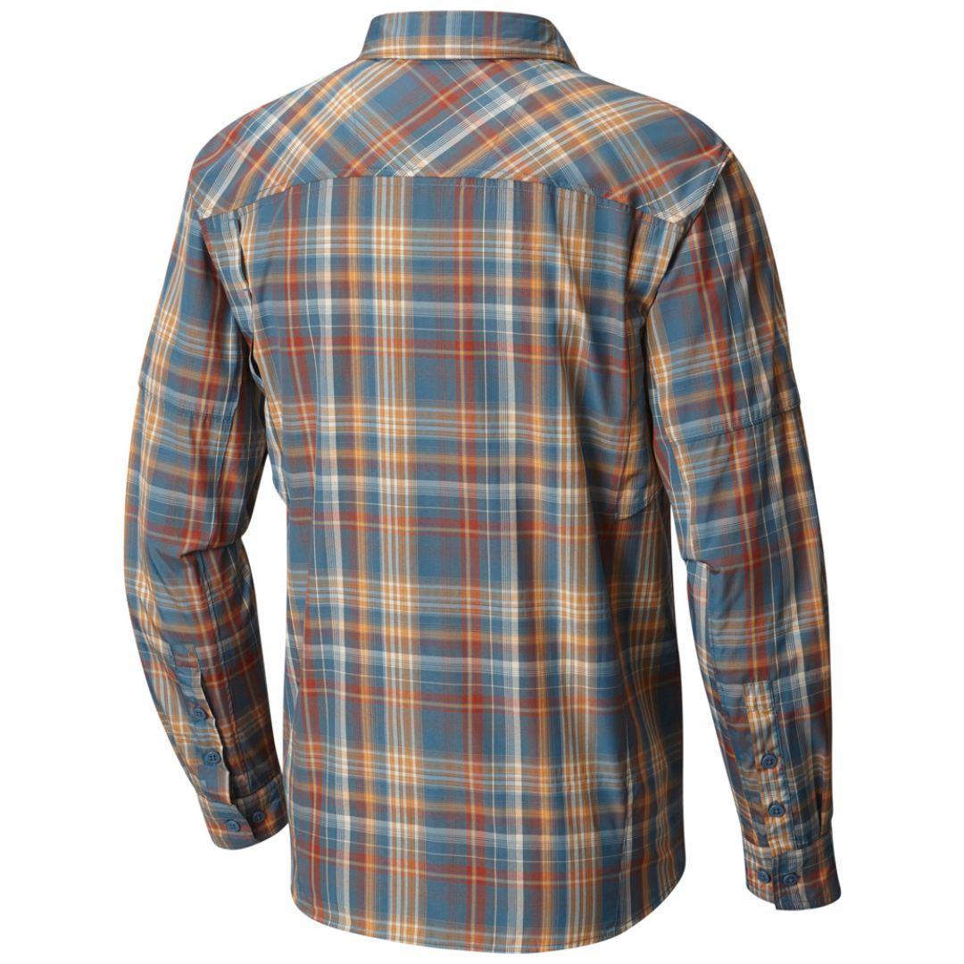Columbia Men Blue Silver Ridge Plaid Long Sleeve Shirt (Sun Protection)