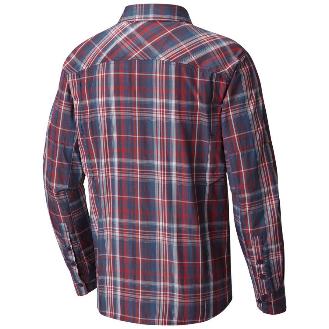 Columbia Men Blue Silver Ridge Plaid Long Sleeve Shirt (Sun Protection)