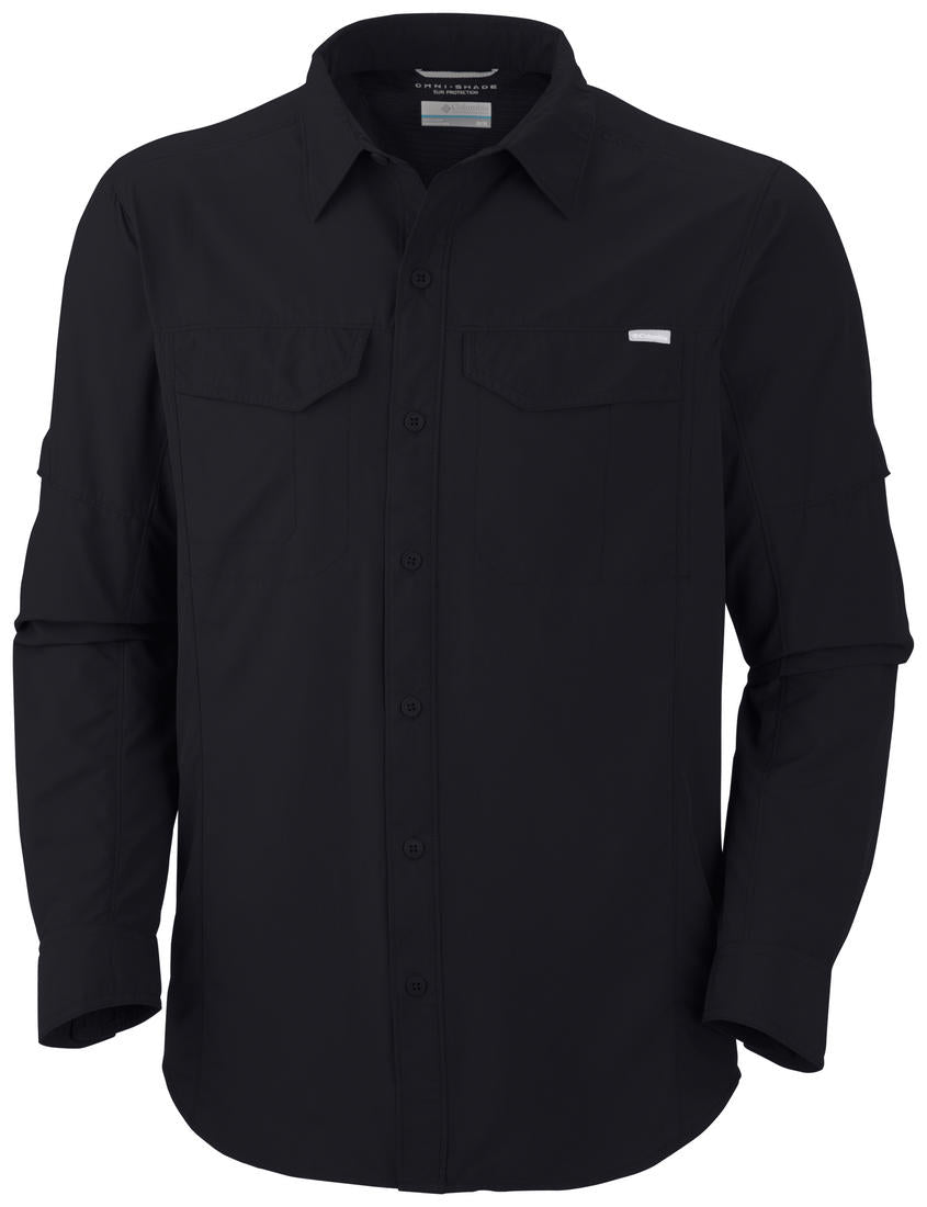 Columbia Men Black Silver Ridge Long Sleeve Shirt (Sun Protection)