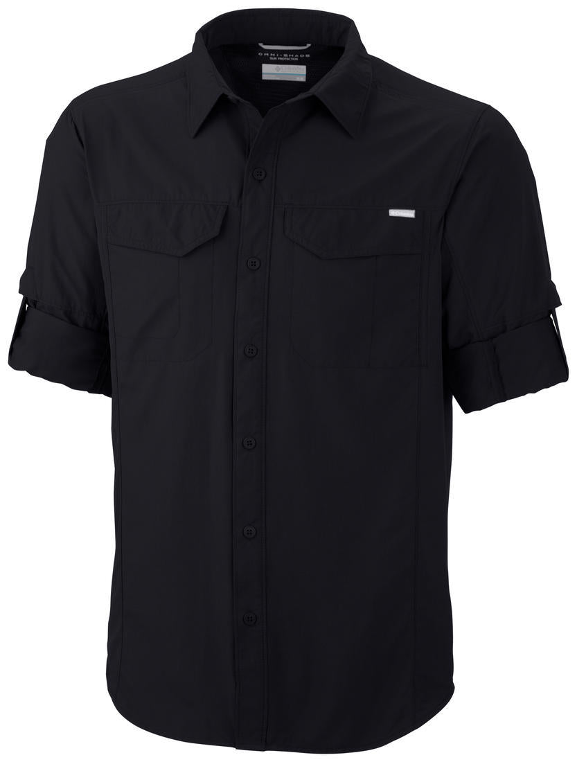 Columbia Men Black Silver Ridge Long Sleeve Shirt (Sun Protection)