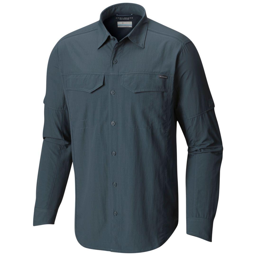 Columbia Men Blue Silver Ridge Long Sleeve Shirt (Sun Protection)