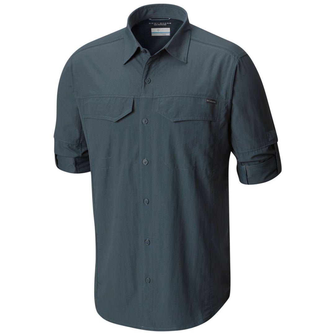 Columbia Men Blue Silver Ridge Long Sleeve Shirt (Sun Protection)