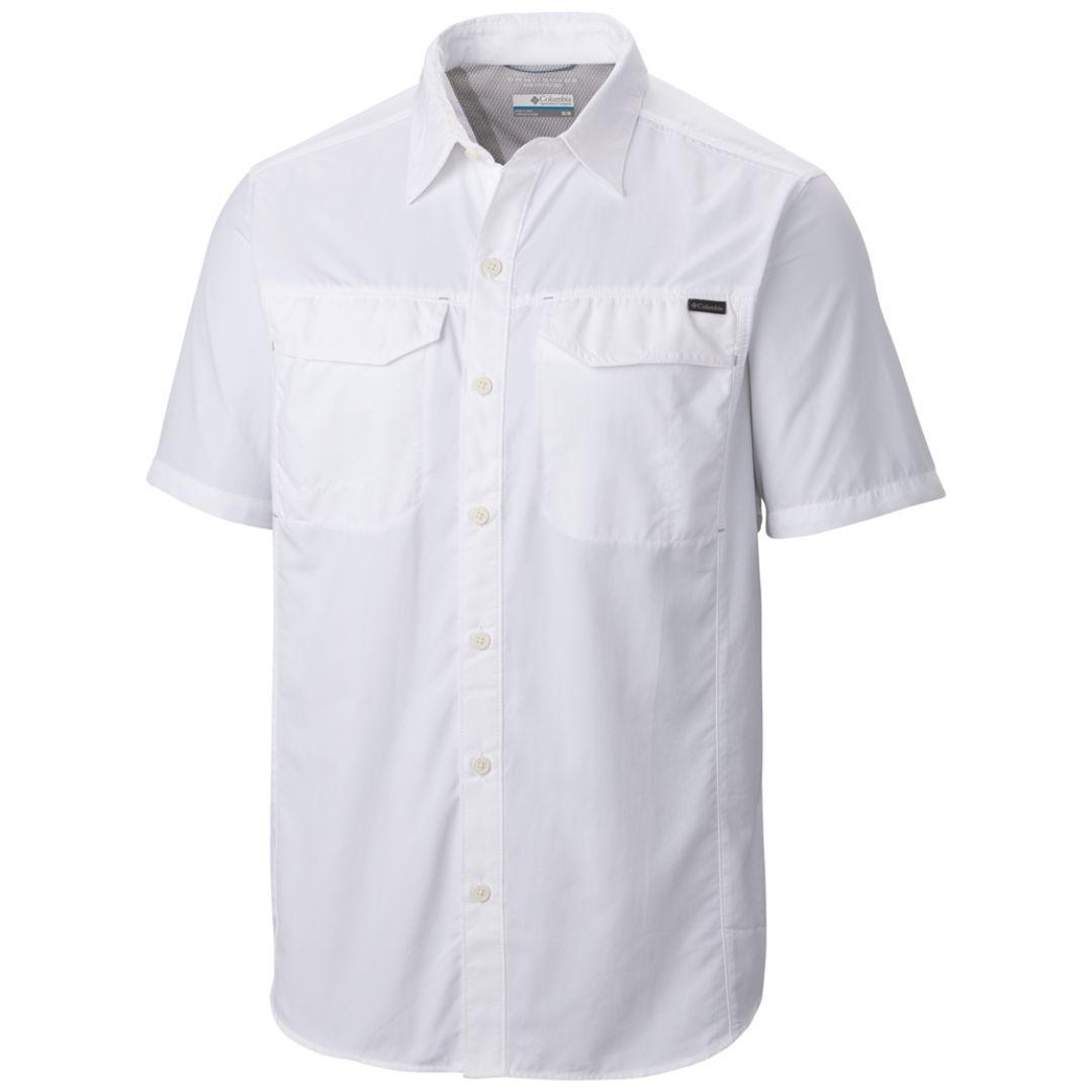 Columbia Men White Silver Ridge Short Sleeve Shirt (Sun Protection)