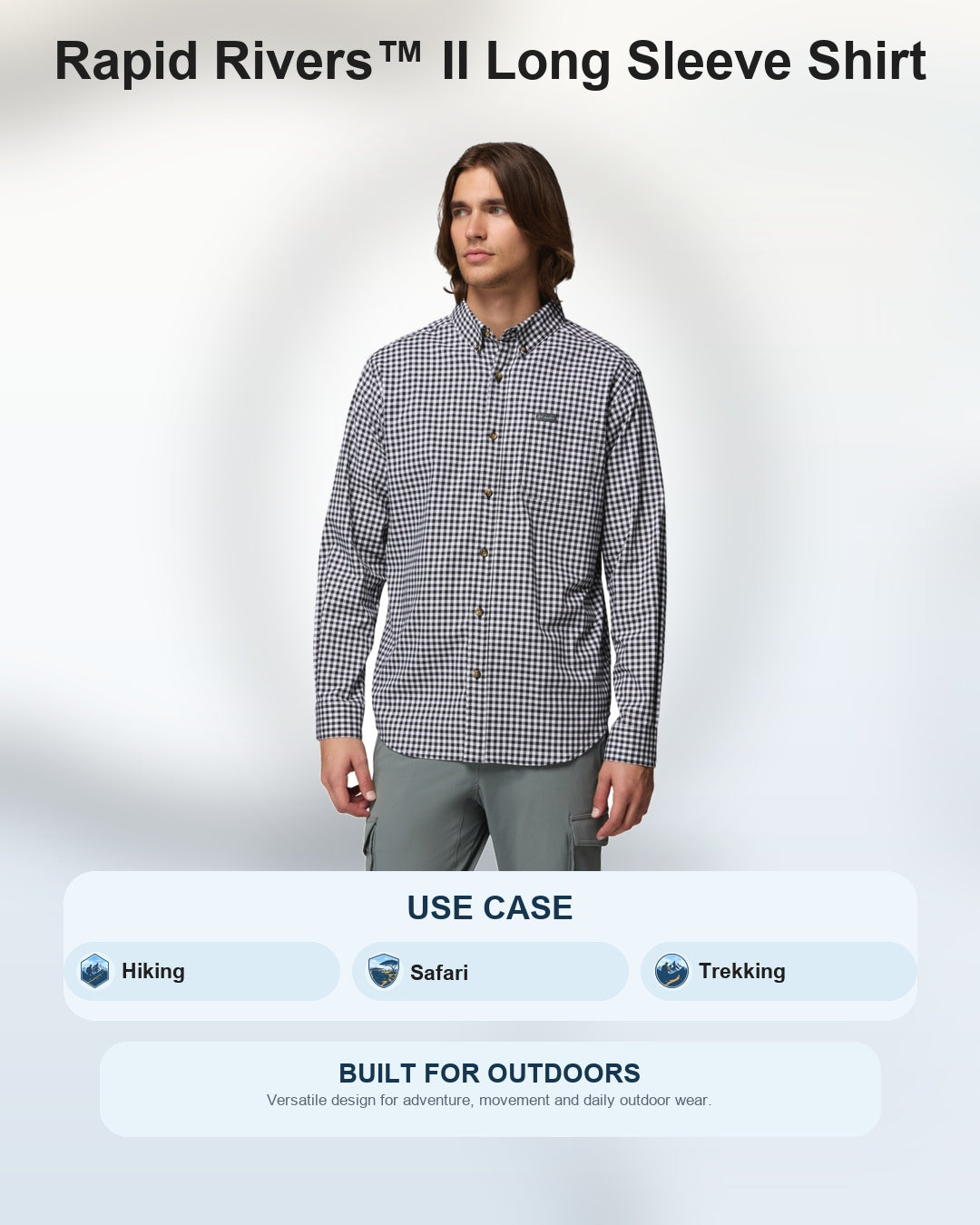 men black rapid rivers ii long sleeve shirt