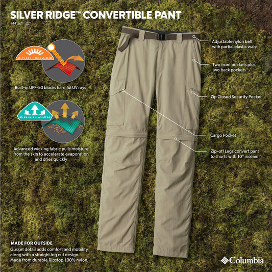 Columbia Men Beige Silver Ridge Convertible Pant