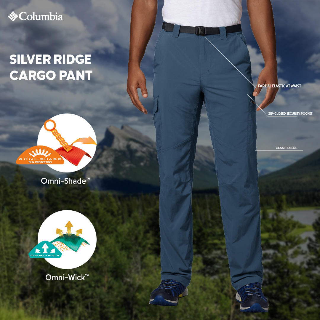 Columbia Men Navy Blue Silver Ridge Cargo Pant
