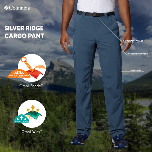 Columbia Men Navy Blue Silver Ridge Cargo Pant