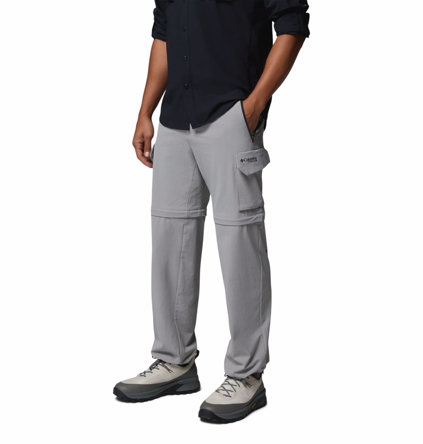 Columbia Men Grey Omni-Shade Silver Ridge Elite Convertible Pant (Plus Size)